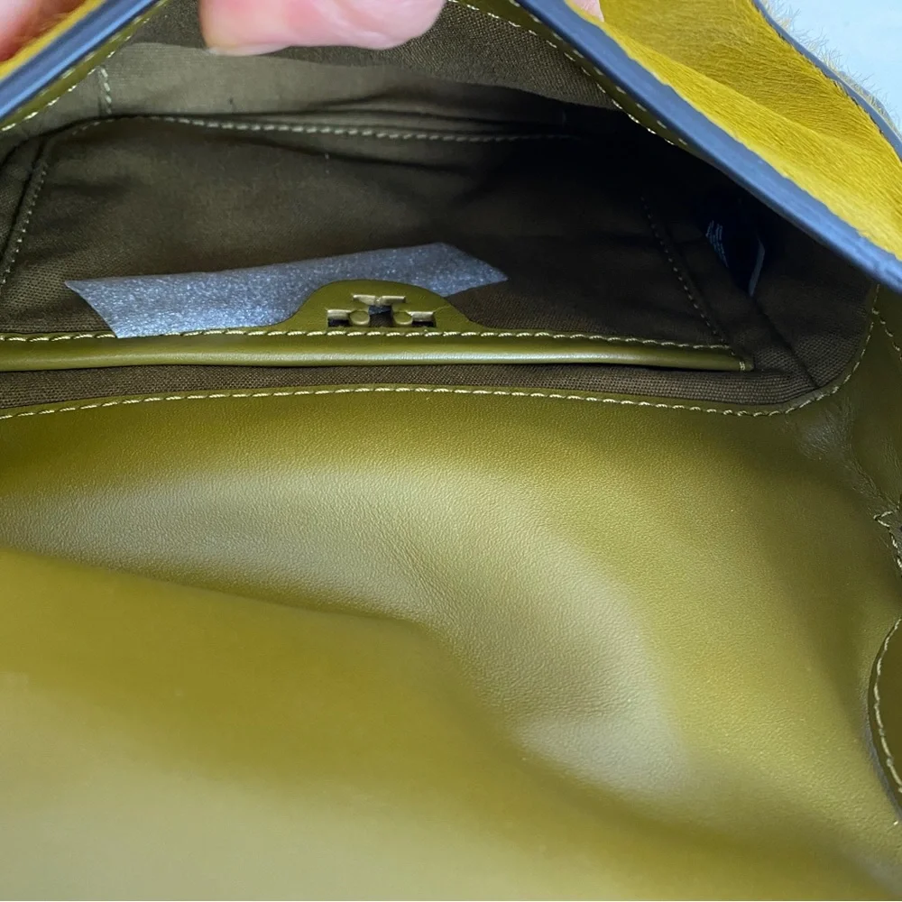 Tory Burch Sawyer green Calf Hair Bag